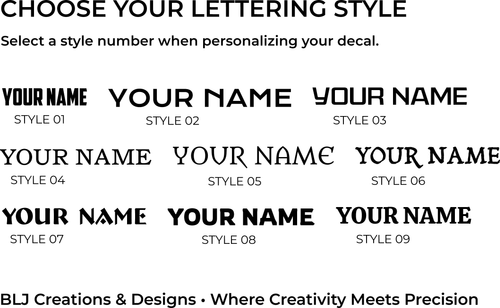 Custom Vehicle Name Decal – Personalized Vinyl Lettering