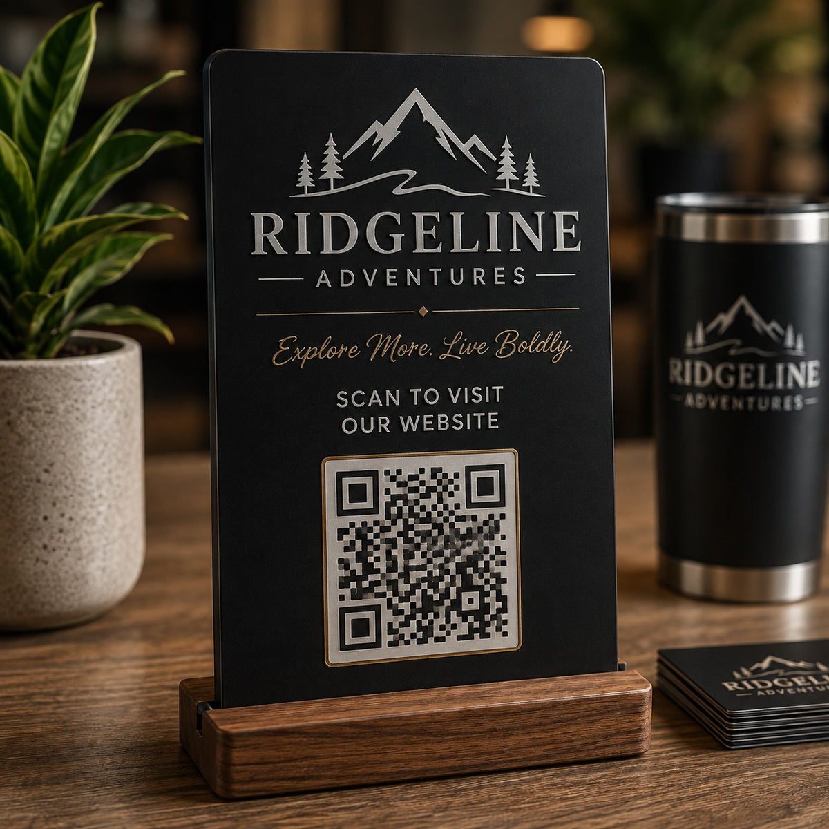 Personalized Business QR Code Display Sign